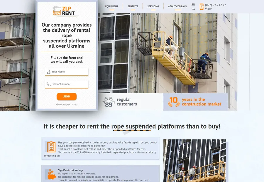 ZLP facade platform rental website
